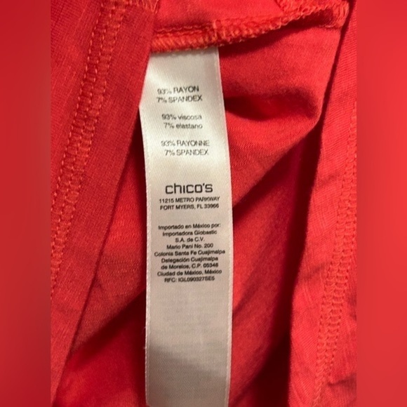 Zenergy by Chicos size 0 women’s small tunic coral pink 3/4 sleeve top comfy - Picture 6 of 14